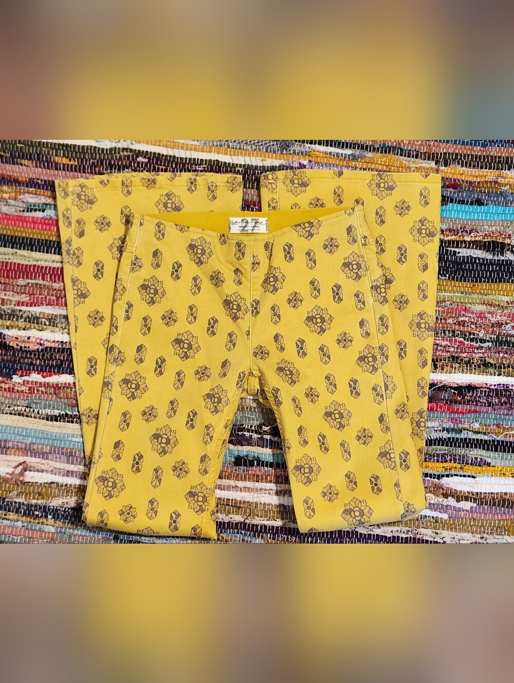 We The Free Penny Pull-On Printed Flare Jeans by Free People Sz 27 - Picture 3 of 5